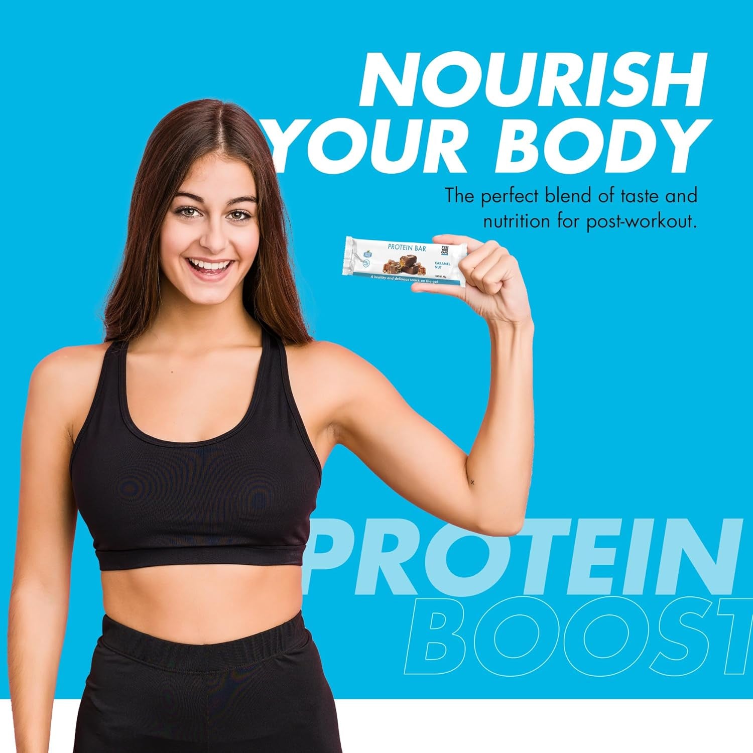 Yes You Can! High Protein Bites - Box of 7-1 Pack: High Protein Snacks for the Whole Family, Protein-Rich Snack, Savory and Flavorful Protein Snack, Healthy and Crunchy Snack on the Go (Caramel Nut)