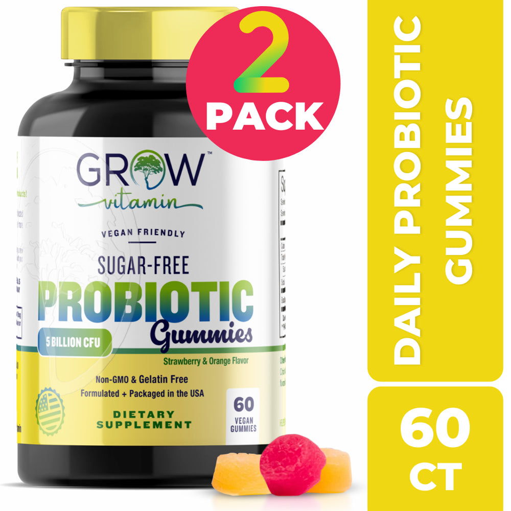 (2PACK) Digestive Advantage Daily Probiotic Gummies, Natural Fruit Flavors - 5 Billion CFU, Sugar-Free, Digestive Health & Immunity - Helps with Constipation, Bloating, Detox, Leaky Gut & Gas Relief