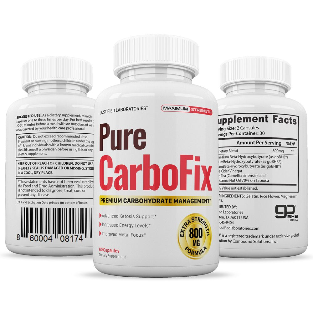 (3 Pack) Pure Carbo Fix Appetite Suppressant Diet Pills Weight Loss Supplement 180 Capsules