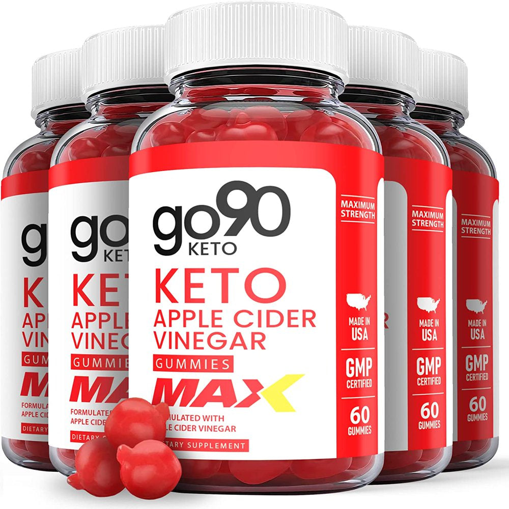 (5 Pack) Go90 Max Keto ACV Gummies - Supplement for Weight Loss - Energy & Focus Boosting Dietary Supplements for Weight Management & Metabolism - Fat Burn - 300 Gummies