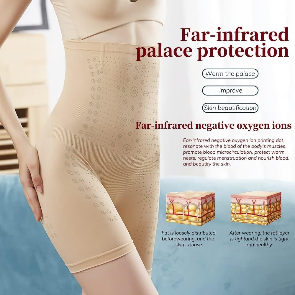 Xuyue 2Pcs Far Infrared Negative Oxygen Ion Fat Burning Tummy Control & Detox Bodysuit, Graphene Honeycomb Vaginal Tightening & Body Shaping Briefs for Women