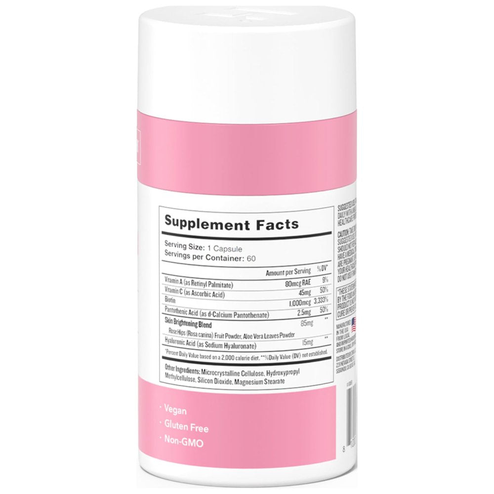 Health by Habit Hair Skin & Nails Supplement, Biotin, Hyaluronic Acid, 60 Capsules