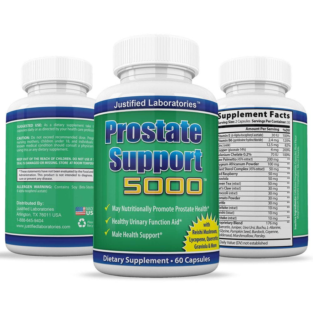 (3 Pack) Justified Laboratories Prostate Support 5000