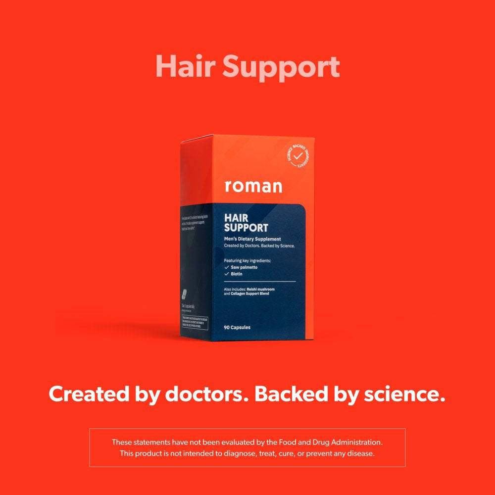 Roman Hair Support Supplement for Men with Biotin to Help Nourish Hair, 90 Capsules