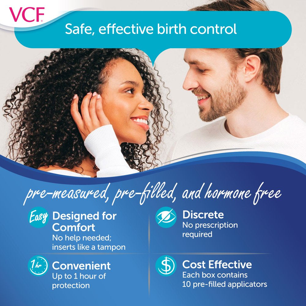 VCF Vaginal Contraceptive Pre-Filled Gel Applicators - 10 Ct