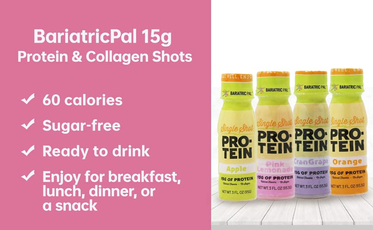 Bariatricpal 15G Protein & Collagen Shots - Variety Pack (4 Bottles)