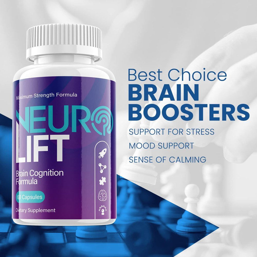 (5 Pack) Neuro Lift - Nootropic Memory Booster Dietary Supplement for Focus, Memory, Clarity, & Energy - Advanced Cognitive Formula for Maximum Strength - 300 Capsules