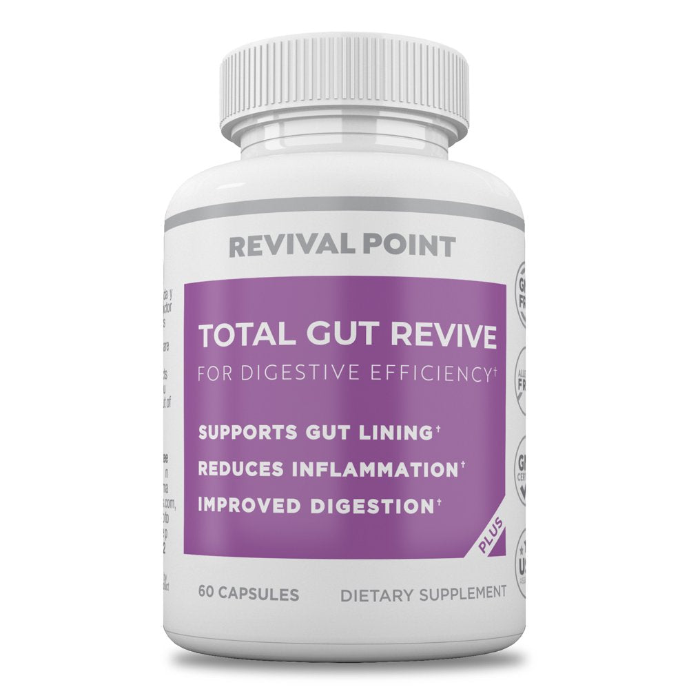 Total Gut Revive Advanced Gut, Leaky Gut Repair & Digestive Health Supplement by Revival Point 60 Capsules