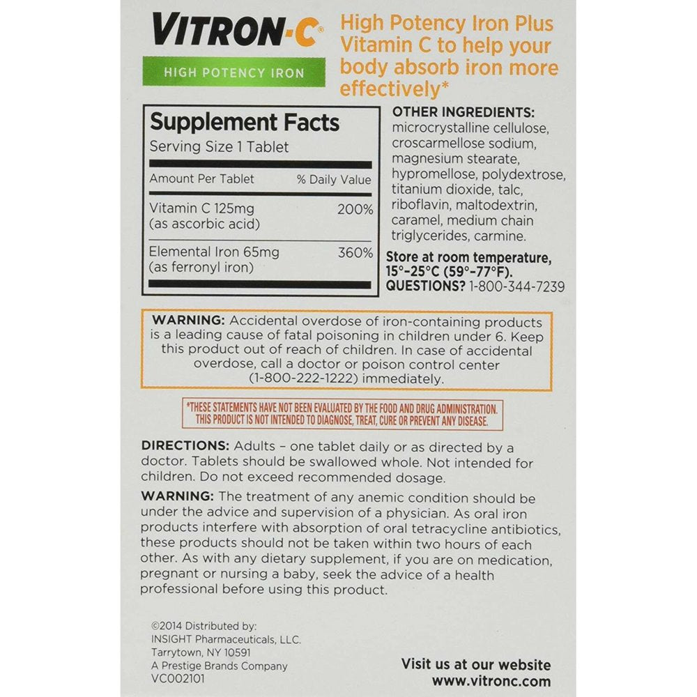 Vitron-C Coated Tablets 60 Tablets