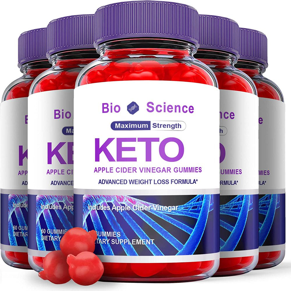 (5 Pack) Bioscience Keto ACV Gummies - Energy & Focus Boosting Dietary Supplements for Weight Management & Metabolism - Fat Burn - 300 Gummies