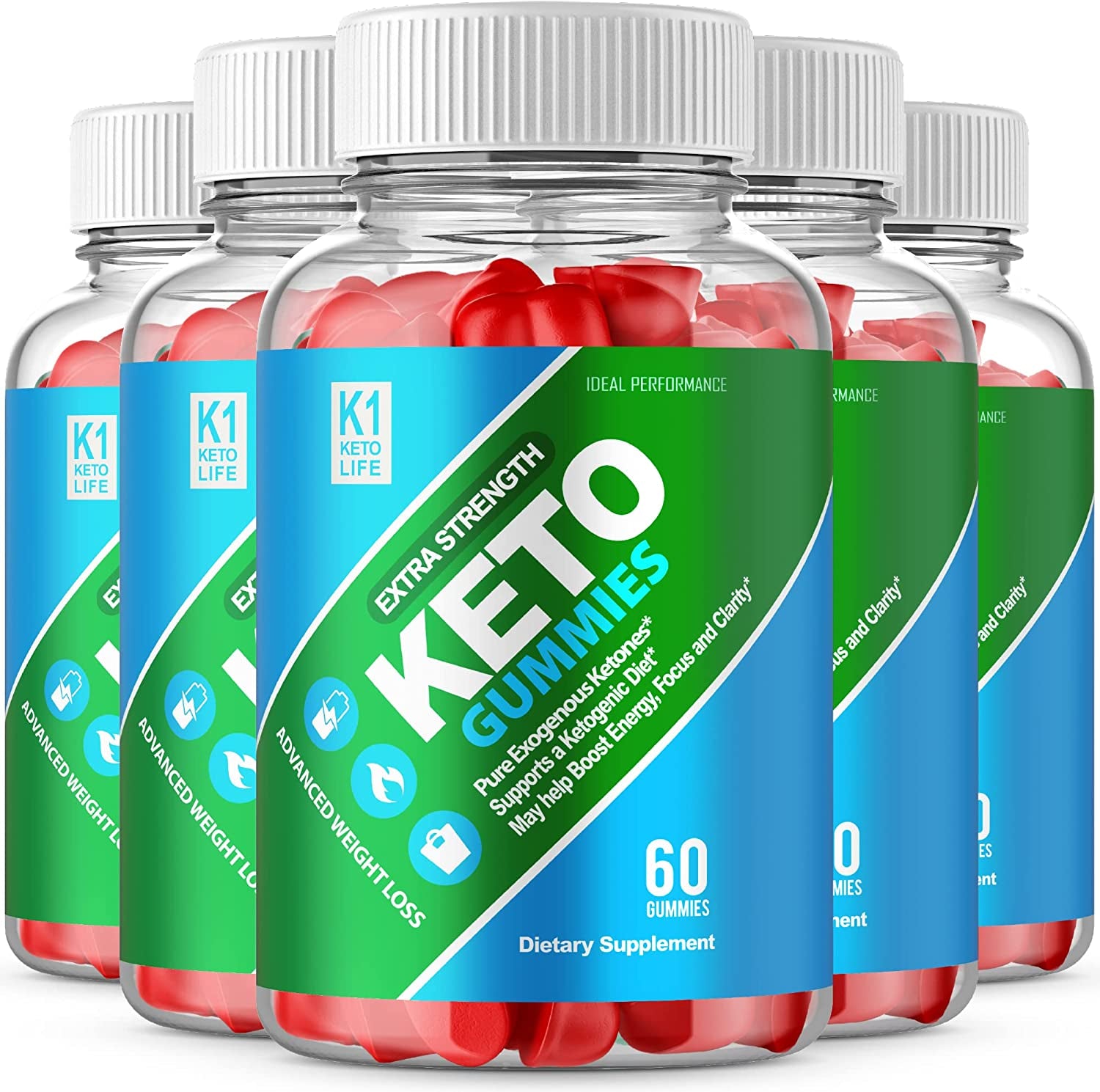 (5 Pack) K1 Ketos Life Gummies K1 Ketos Gummies K1 Ketos ACV Gummies Extra Strength (300 Gummies)