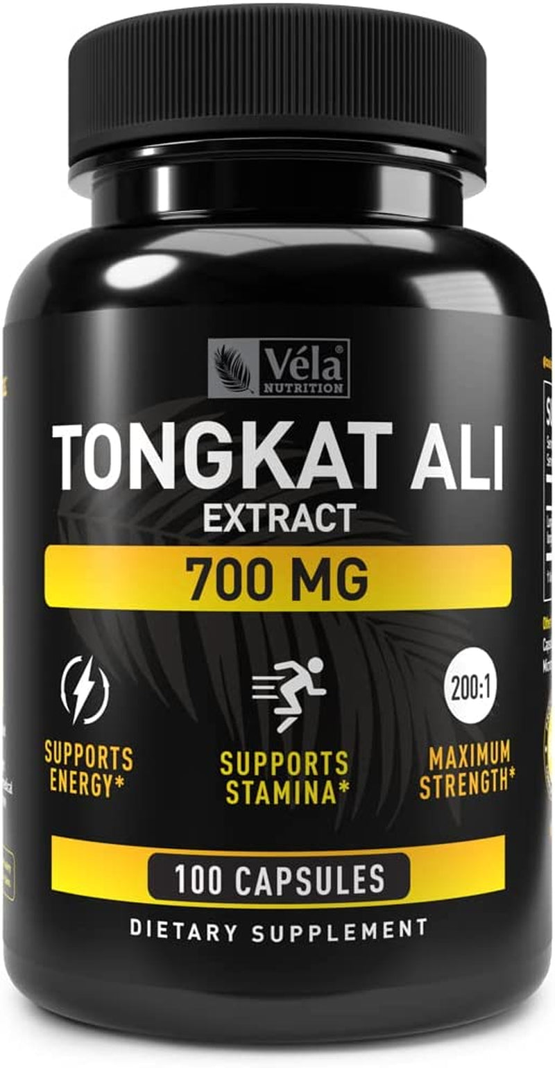 Véla Tongkat Ali Extract Capsules | Longjack 700Mg, 100 Capsules | 200:1 Eurycoma Longifolia Mens Health Support| Non-Gmo, 3Rd Party Tested