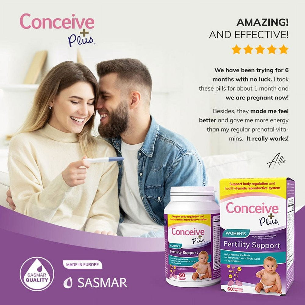 Conceive plus Womens Fertility Support - Conception Formula, Fertility Prenatal Vitamin, 60 Capsules, 30 Day Supply