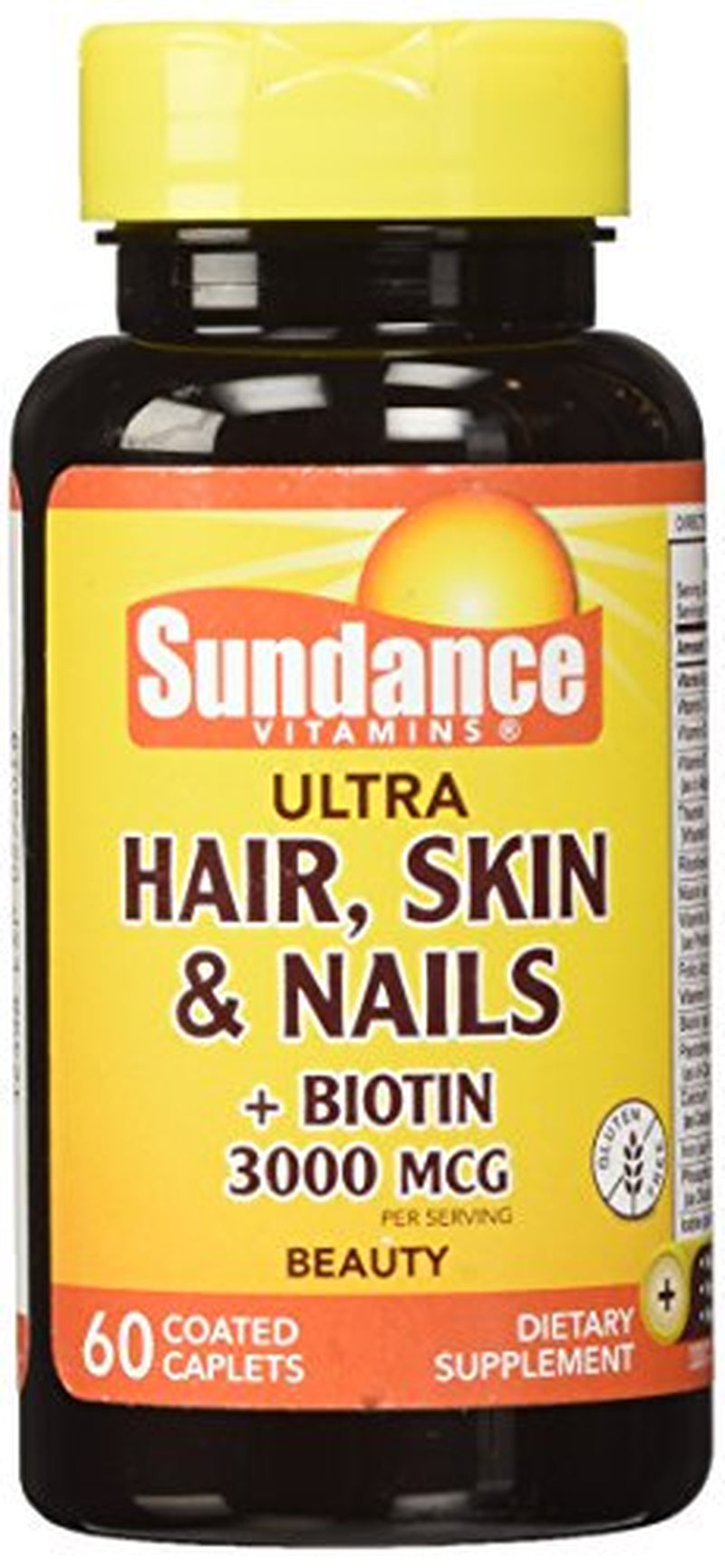 Sundance Hair Skin Nails plus Biotin Caplets, 60 Count, 2 Pack