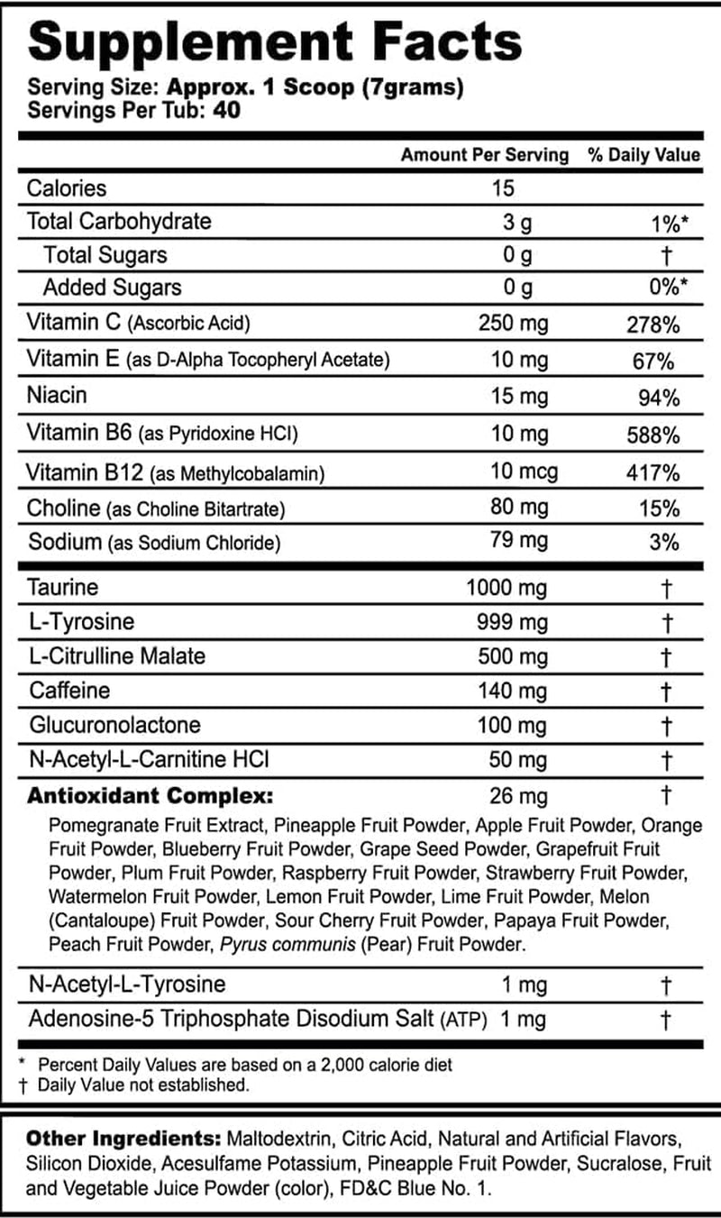 G Fuel Sage Mode Energy Powder, Sugar Free, Clean Caffeine Focus Supplement, Water Mix, Pomelo Fruit + Peaches Flavor, Focus Amino, Vitamin + Antioxidants Blend - 9.8 Oz (40 Servings)