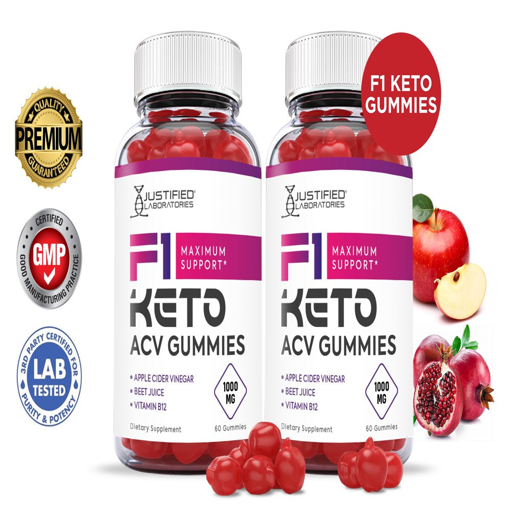 (2 Pack) F1 Keto ACV Gummies 1000MG Dietary Supplement 120 Gummys