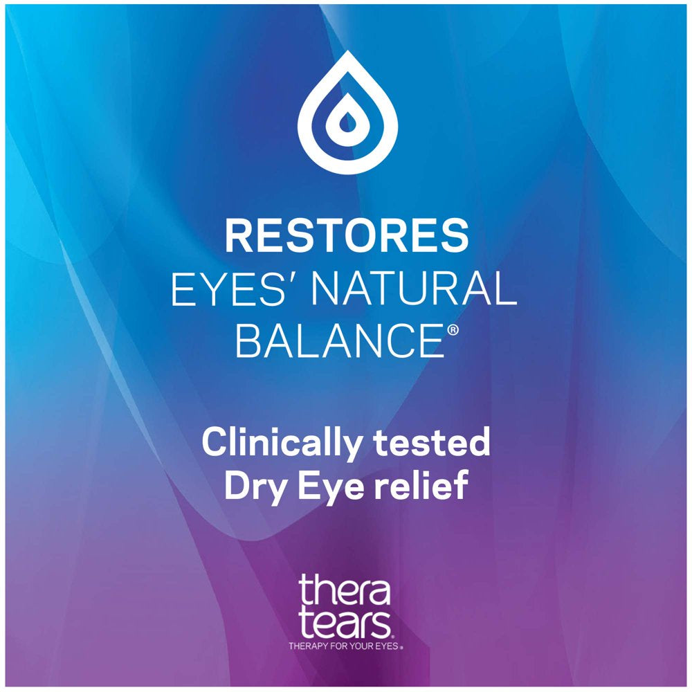 Theratears Dry Eye Therapy Lubricating Eye Drops, Preservative Free, 30 Single-Use Vials