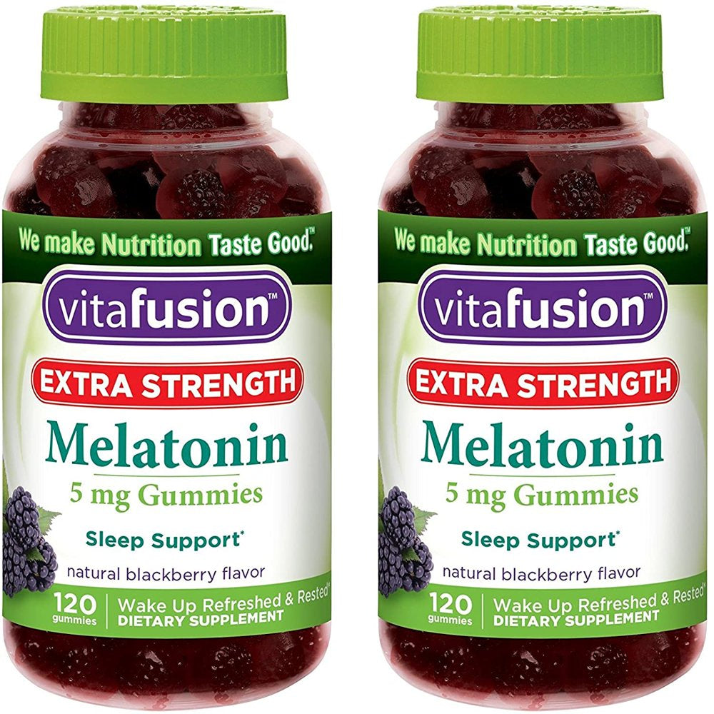 Vitafusion Extra Strength Melatonin Gummies, Blackberry 1 120 Each - (Pack of 2)