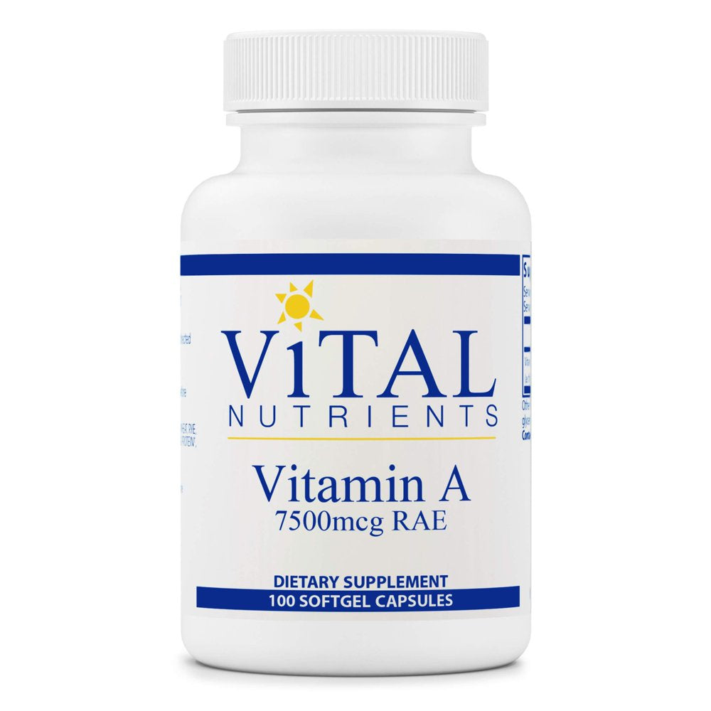 Vital Nutrients - Vitamin a (From Fish Liver Oil) - Supports Immune Function and Vision - 100 Softgels per Bottle - 7500 Mcg RAE