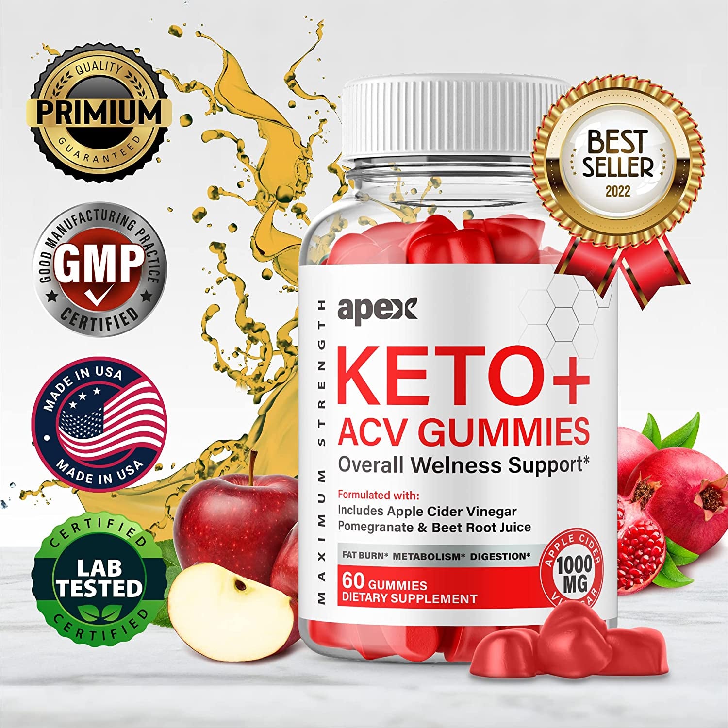 (3 Pack) Apex Keto Gummies Apex Keto ACV Gummies Advanced Formula Apex Keto Apple Cider Vinegar Gummies Gummy Ss (180 Gummies)