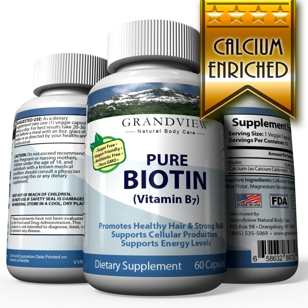 Biotin Pure - Promotes Healthy Hair Growth Boosts Metabolism Supports Strong Nails Maintains Healthy, Youthful Looking Skin Helps Breakdown Carbohydrates