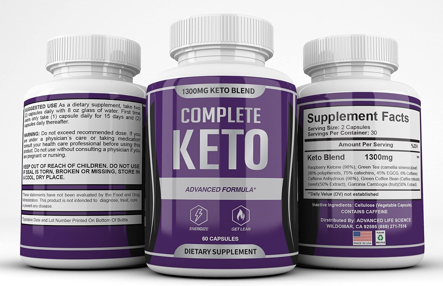 (Official) Complete Keto, Advanced Formula, Made in the USA, (2 Bottle Pack), 60 Day Supply