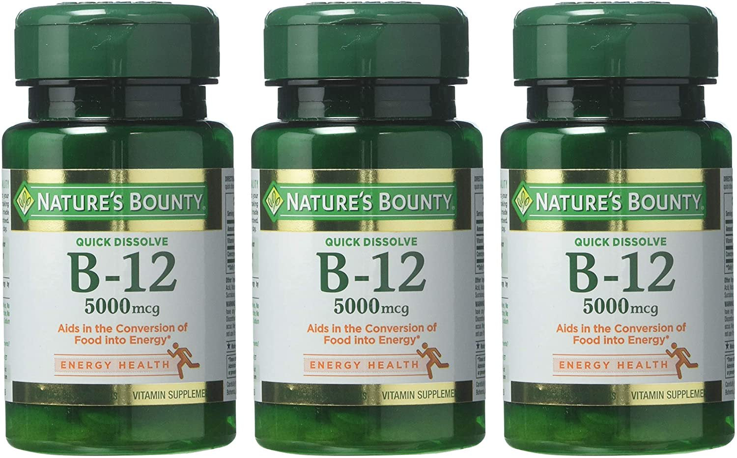 Nature'S Bounty Vitamin B12 5000 Mcg Quick Dissolve Tablets, Natural Cherry 40 Each - (Pack of 3)