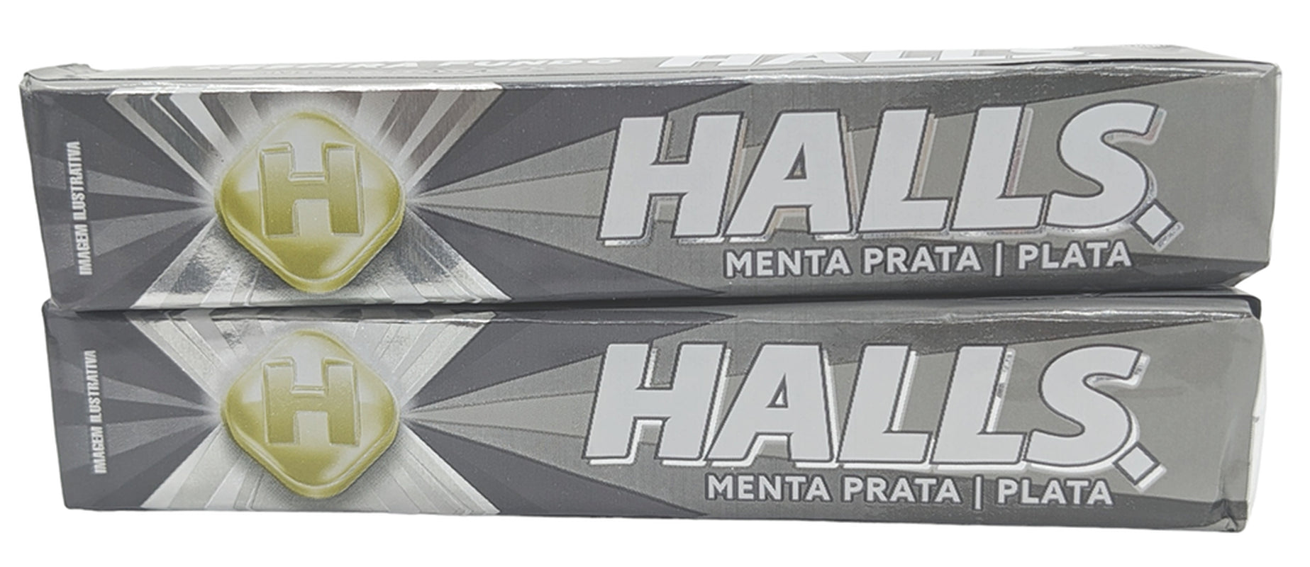 Halls Menta Prata | Plata Silver Menthol Throat Drops, Level 5, Two Packs of 10 Drops (20 Total Drops)