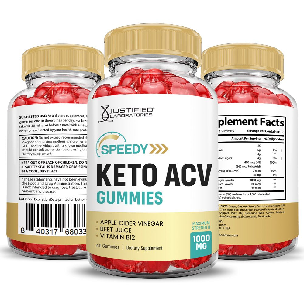 (3 Pack) Speedy Keto ACV Gummies 1000MG Dietary Supplement 180 Gummys