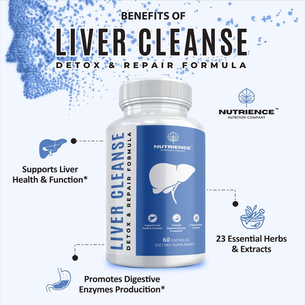 Liver Cleanse Detox & Repair Formula - Natural Liver Detox with Milk Thistle, Beet Root, Artichoke, and Dandelion Extract - Complete Liver Support 30-Day Cleanse - 60 Capsules