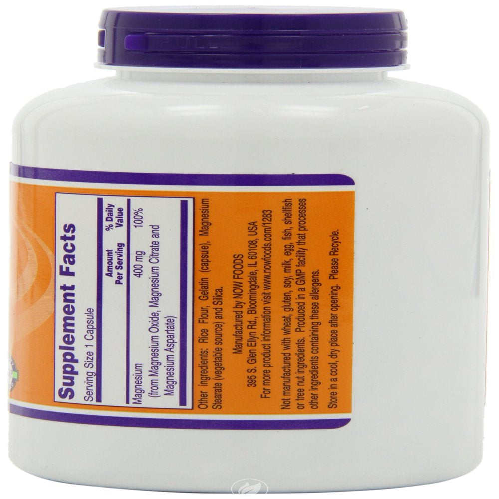 Now Foods Magnesium Caps, 180 Caps / 400 Mg, Pack of 2