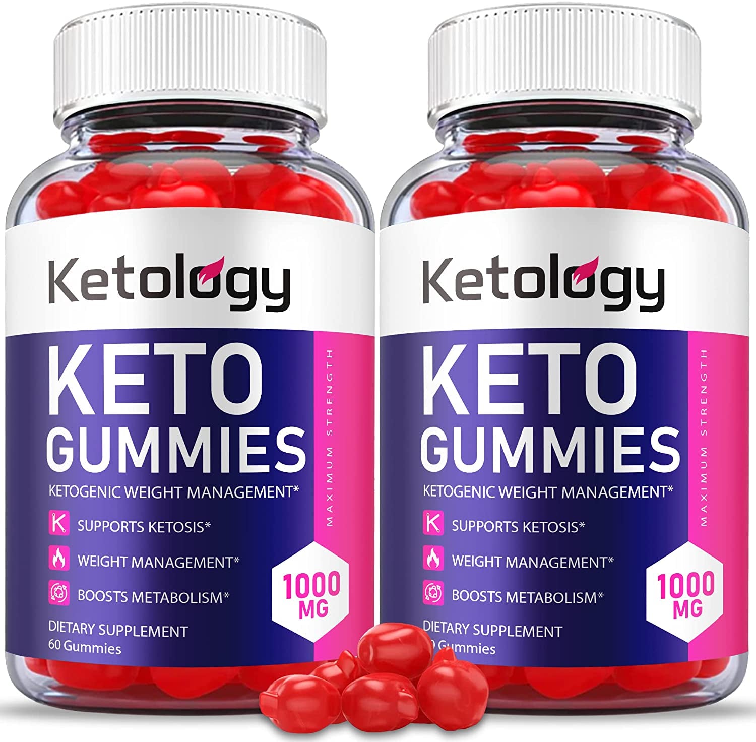 (2 Pack) Ketology Keto ACV Gummies - Official Formula, Vegan, Non GMO - Ketology Keto Gummies with 1000Mg Apple Cider Vinegar, Vitamin B12, Vitamin B6, Beet Root Juice, Pomegranate (120 Gummies)