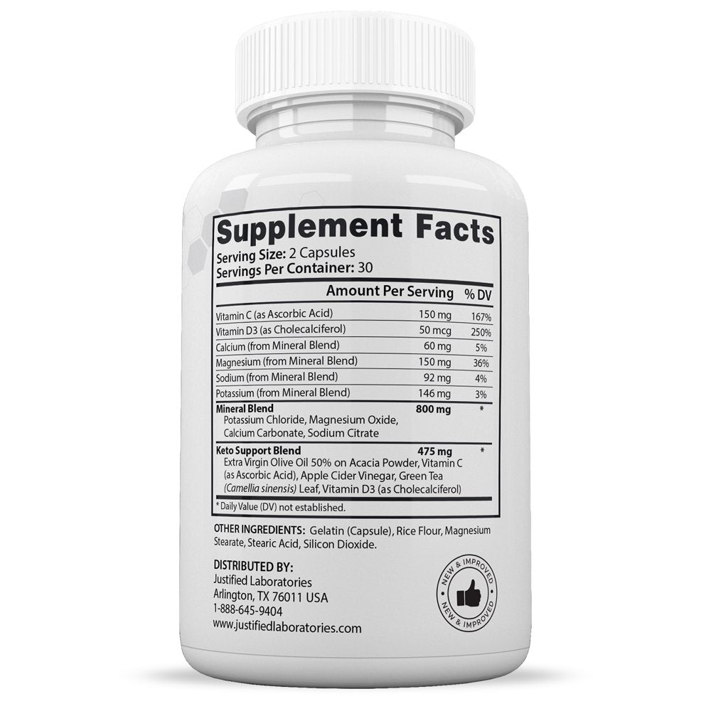 (3 Pack) Justified Laboratories Rapid Results ACV Pills 1275Mg Stronger than Gummies Advanced Keto Support 180 Capsules