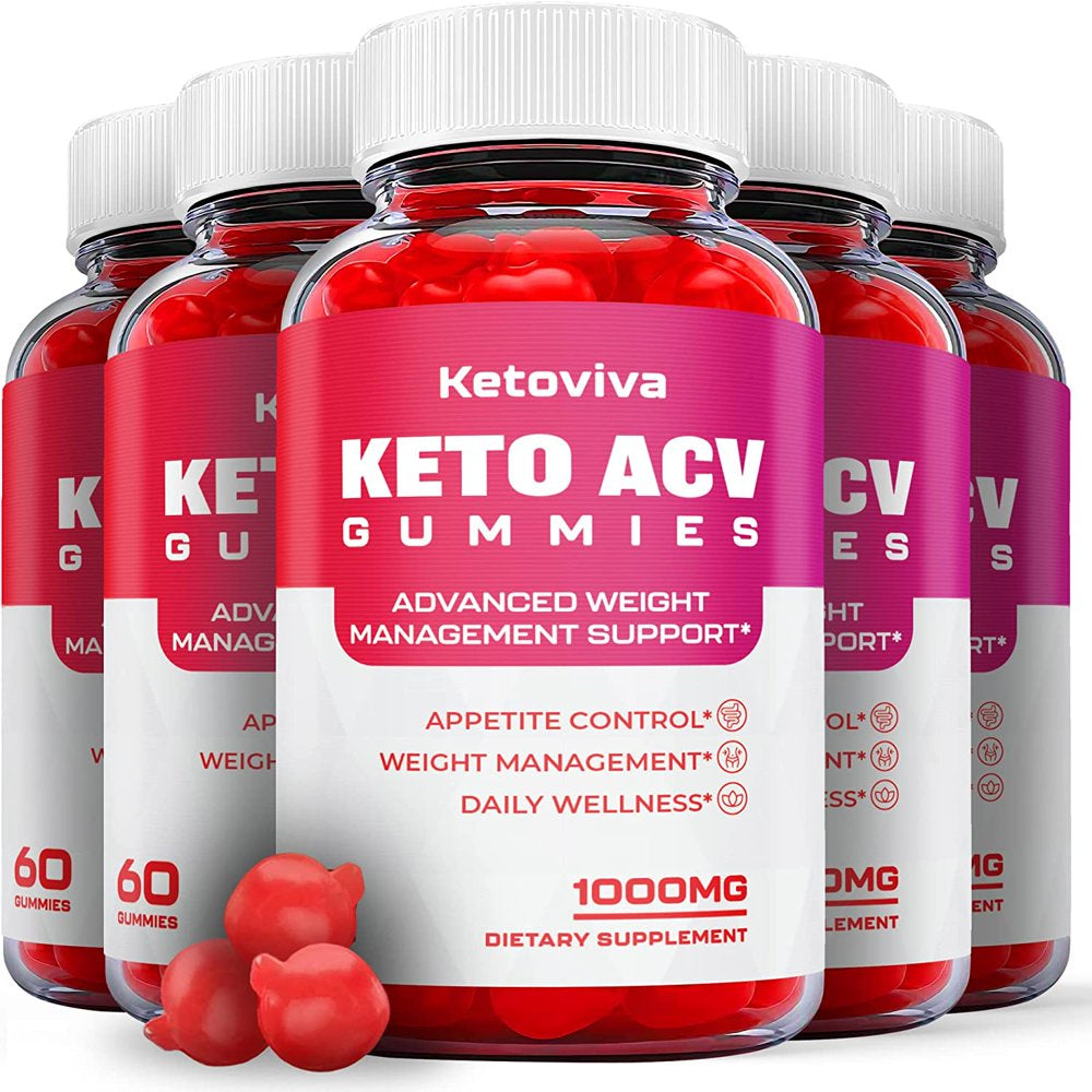 (5 Pack) Ketoviva Keto ACV Gummies - Supplement for Weight Loss - Energy & Focus Boosting Dietary Supplements for Weight Management & Metabolism - Fat Burn - 300 Gummies