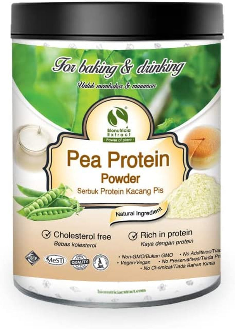 Bionutricia Pea Protein Powder 200G High Protein Content Naturally Vegan, Hypoallergenic. Amino-Acid Rich for Muscle Growth, Blood Flow & Heart Health