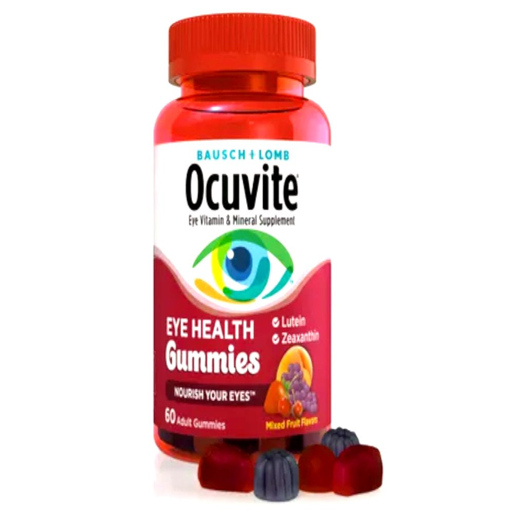 2 Pack - Bausch Lomb Ocuvite Eye Health Gummies Mixed Fruit Flavors 60 Each