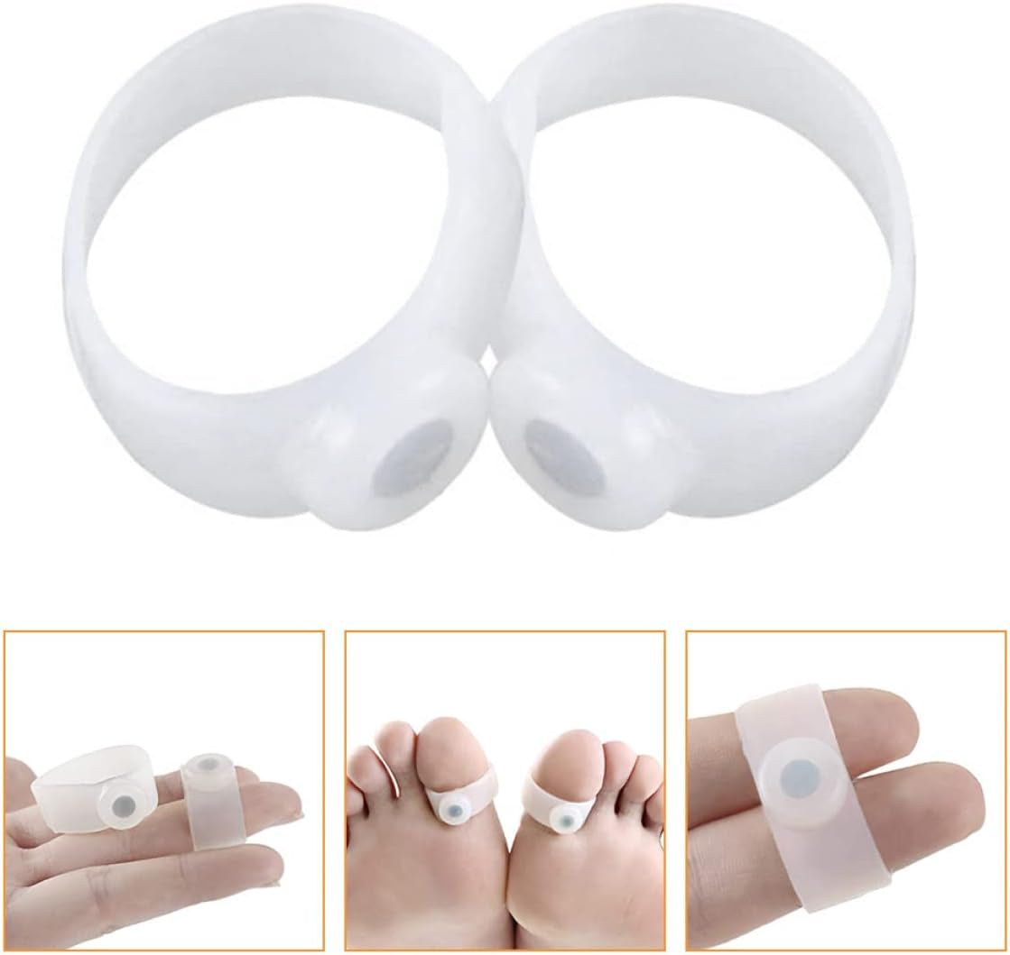 8 Pairs Toe Ring Foot Care Rings Magnetic Silicone Foot Rings Foot Supplies Foot Care Tool Foot Rings Slimming Foot Rings Birthday Present Pu White