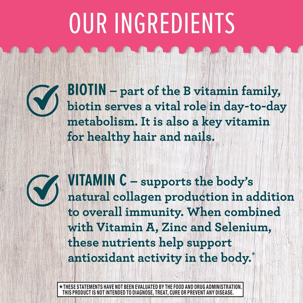 Schiff Biotin + Vitamin C Capsules (30 Count), Gluten-Free & Non-Gmo Supplement That Supports Hair, Skin & Nails and Natural Collagen Production٭