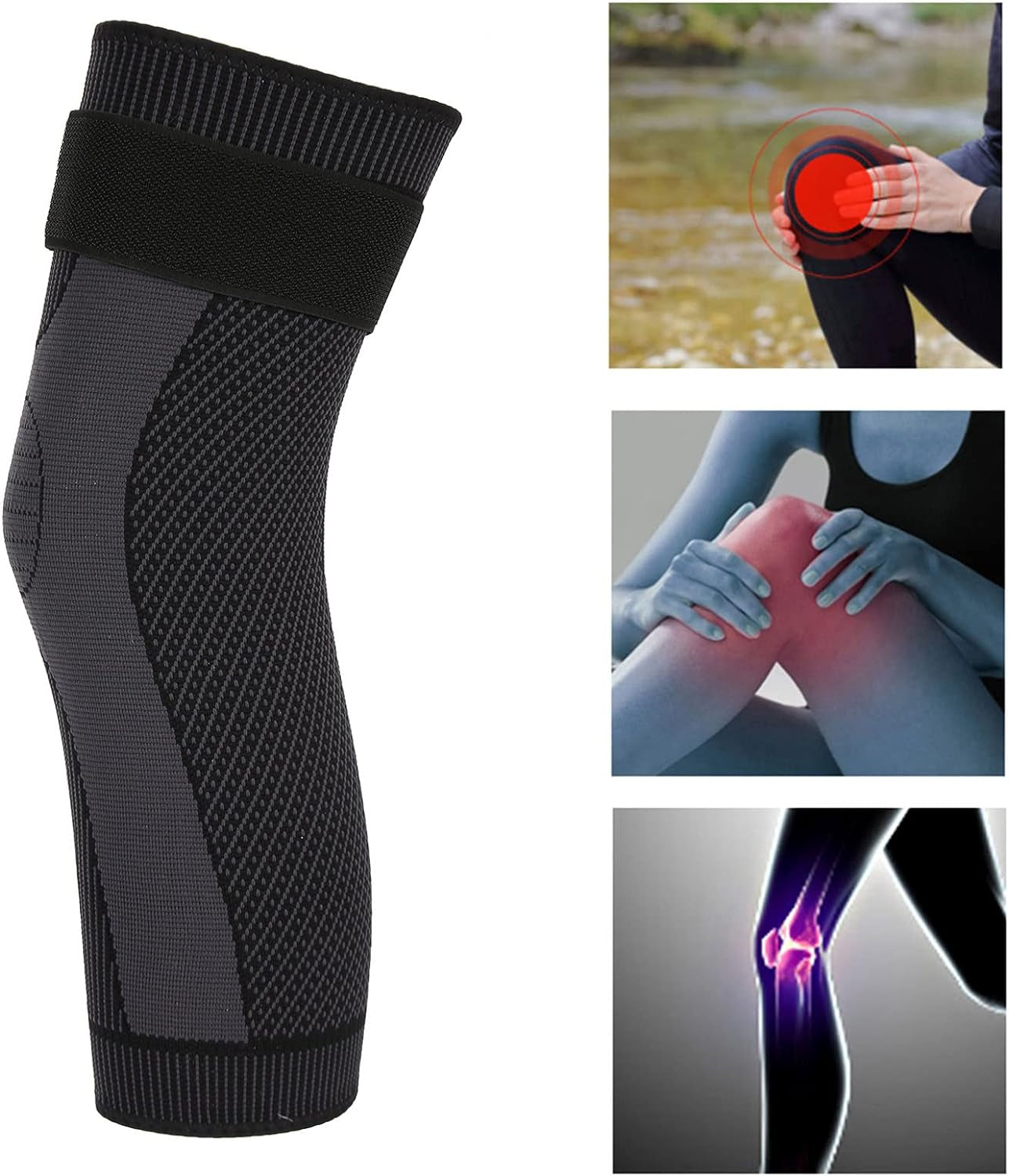 Kadimendium Knee Brace, Knee Sleeve Cushioning Adjustable Protection for Men Women for Workout