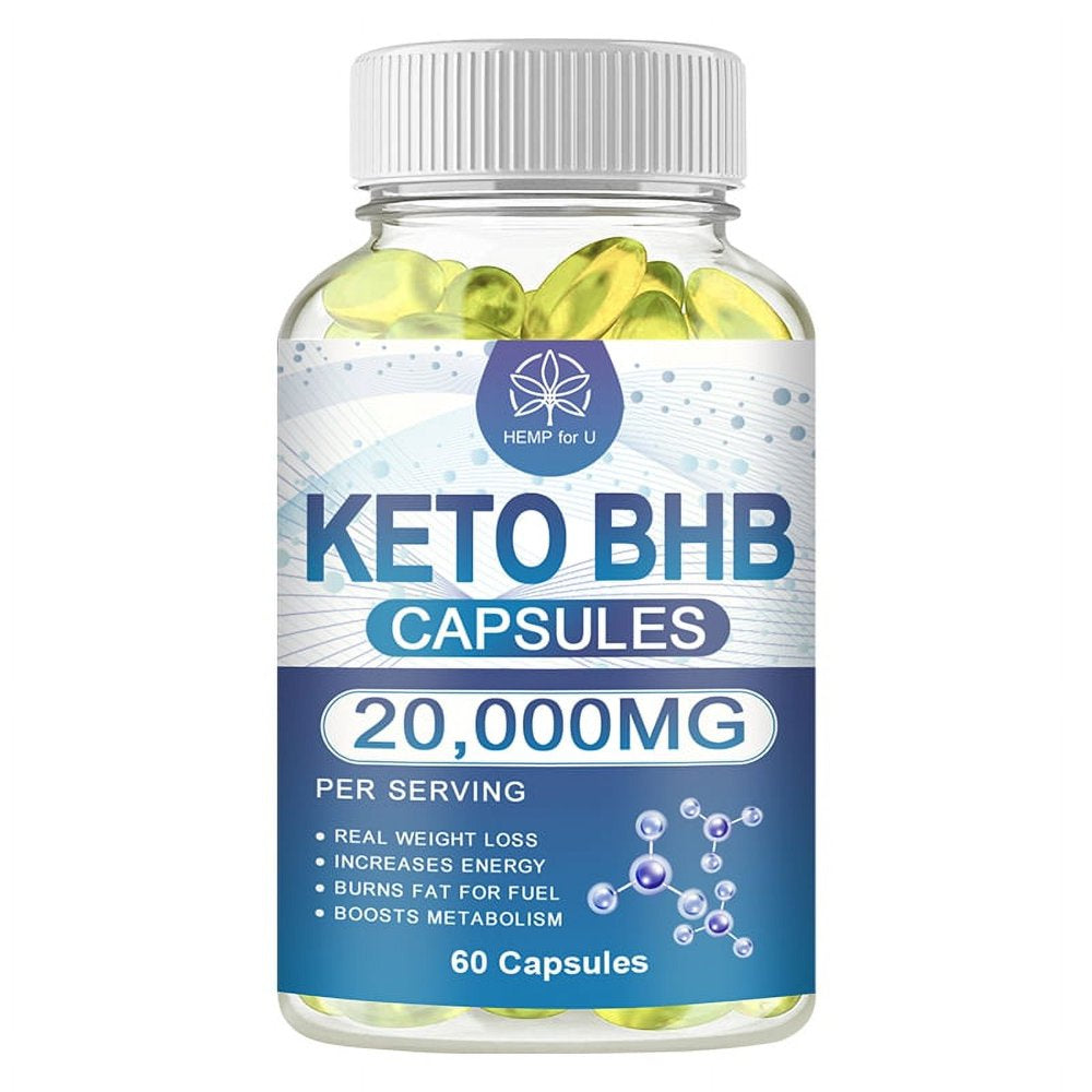 (2 Pack) HFU Brand Keto Capsules 20000MG Slimming Weight Loss Detox Cleanse Diet Supplement - 60CT