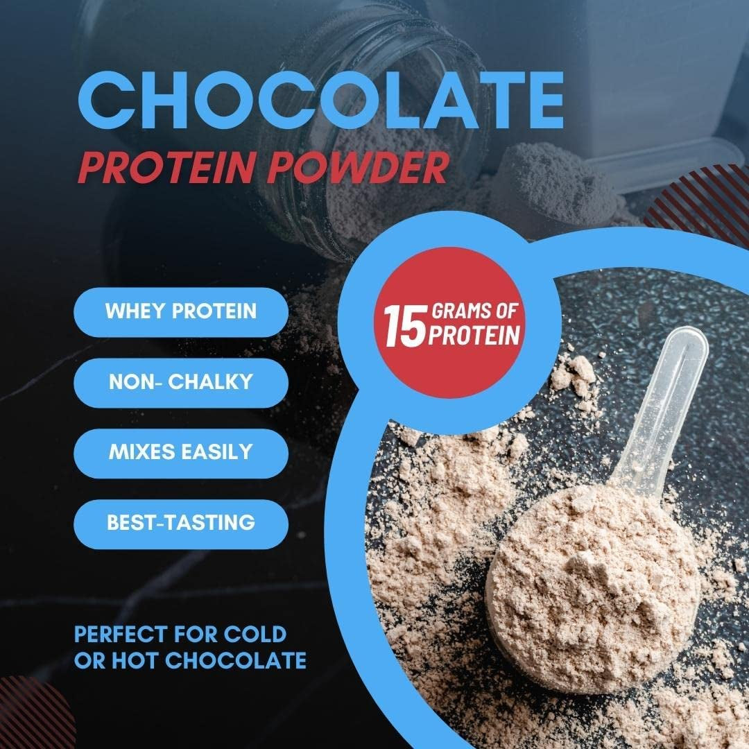 Whey Isolate Chocolate Protein Powder, Low-Sugar, Low-Carb, Weight -Management, Post Workout Recovery, Non-Chalky, Support Muscle Growth, for Athletes (28 Servings, 15 Gr of Protein per Serving)