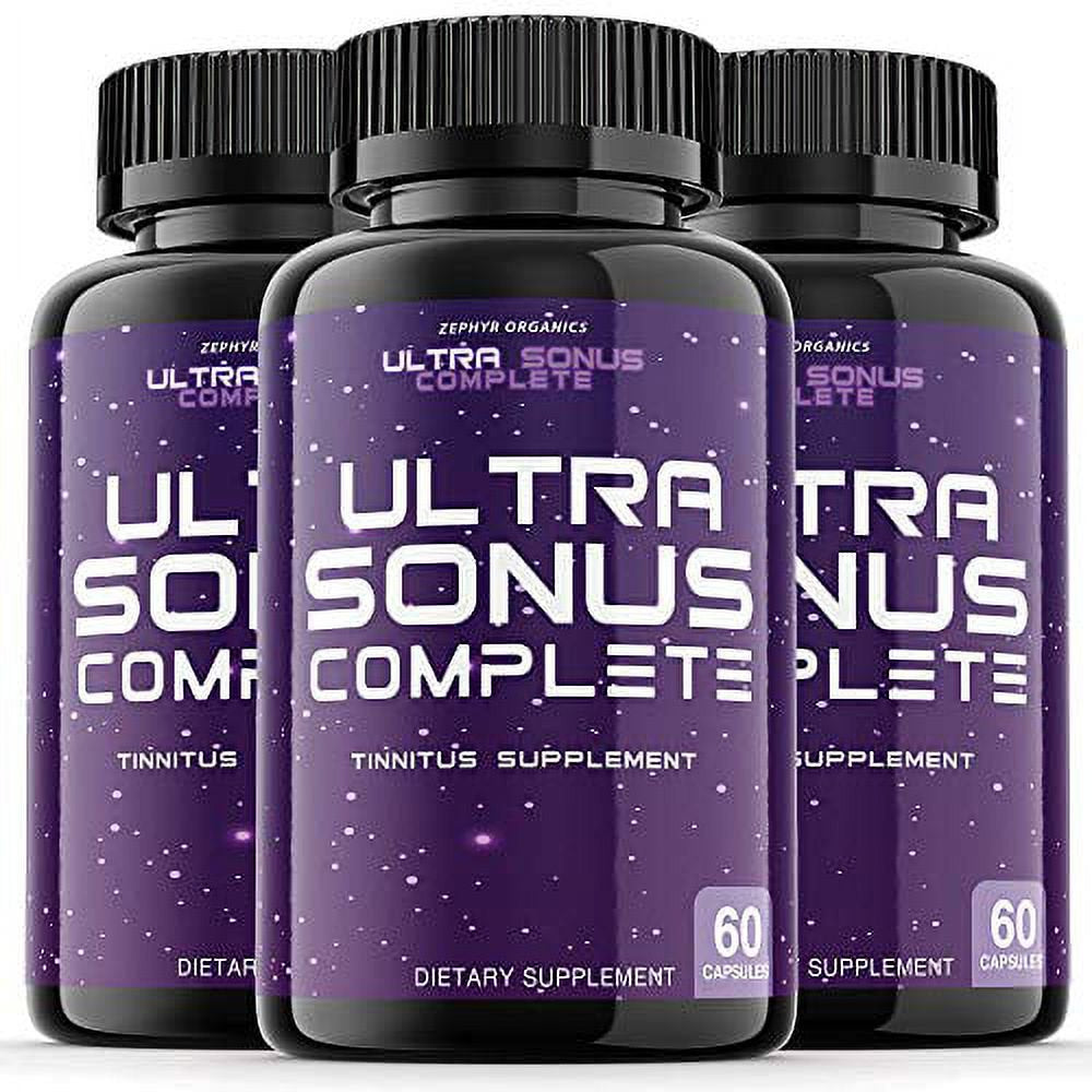 Ultra Sonus Complete Tinnitus Supplement Pills, Premium Sonus Relief Supp Capsules for the Original Brand Only (3 Pack - 180 Capsules)