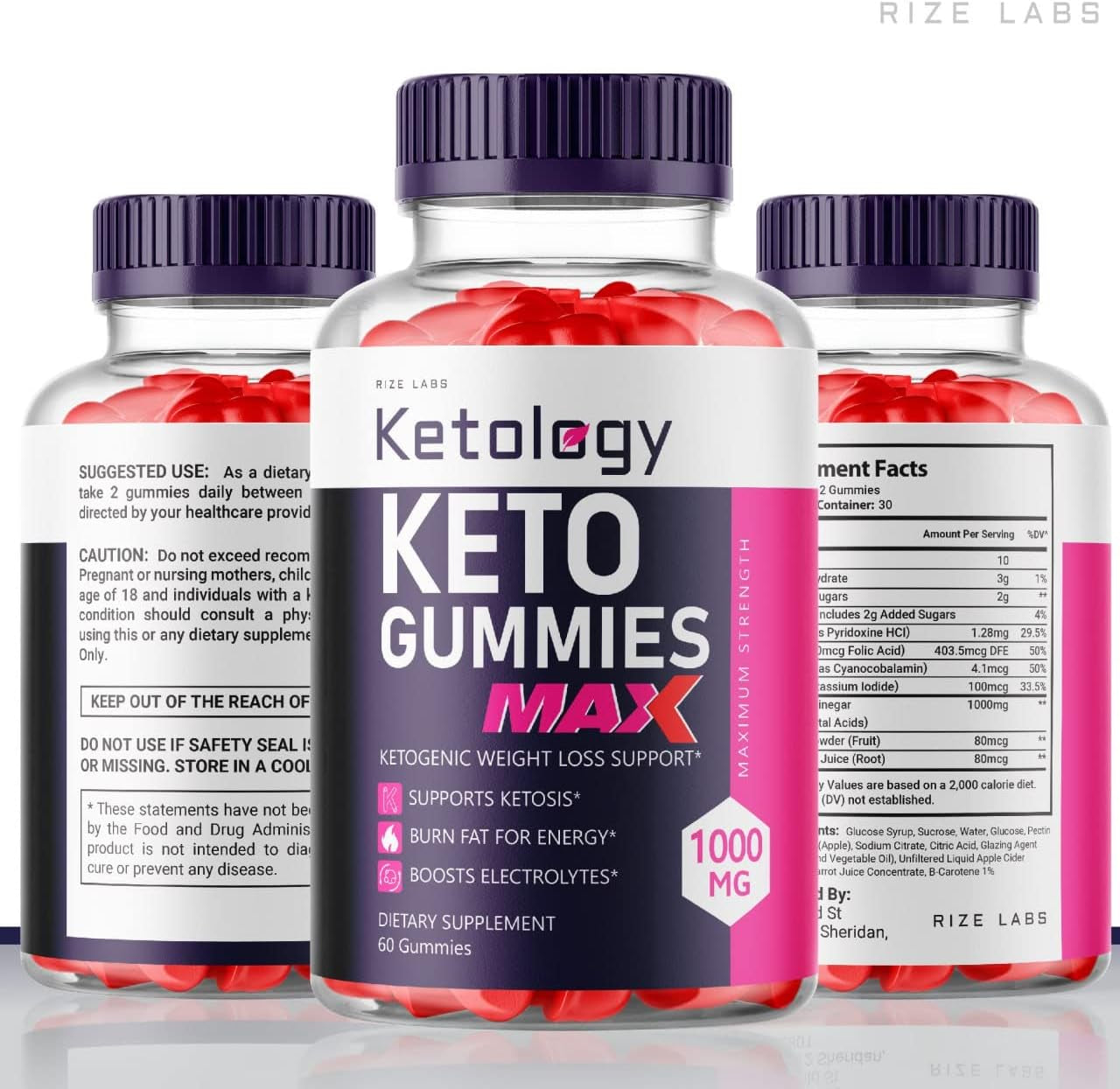 (3 Pack) Ketology Keto ACV Gummies Apple Cider Vinegar Advanced Ketology Gummies (180 Gummies)