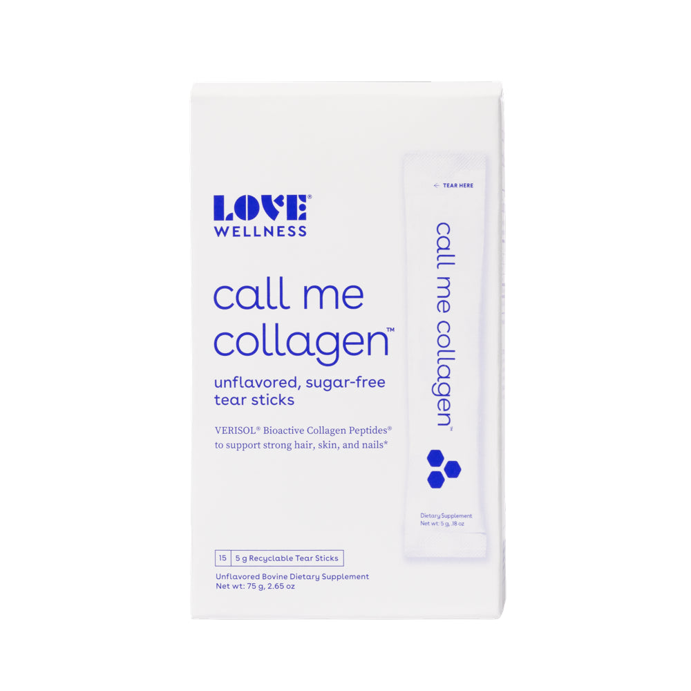 Love Wellness Collagen Peptides Powder, Call Me Collagen, 15 Tear Sticks - Thicker Stronger Hair, Skin & Nails - Unflavored & Easily Dissolves – VERISOL Hydrolyzed Collagen Supplement