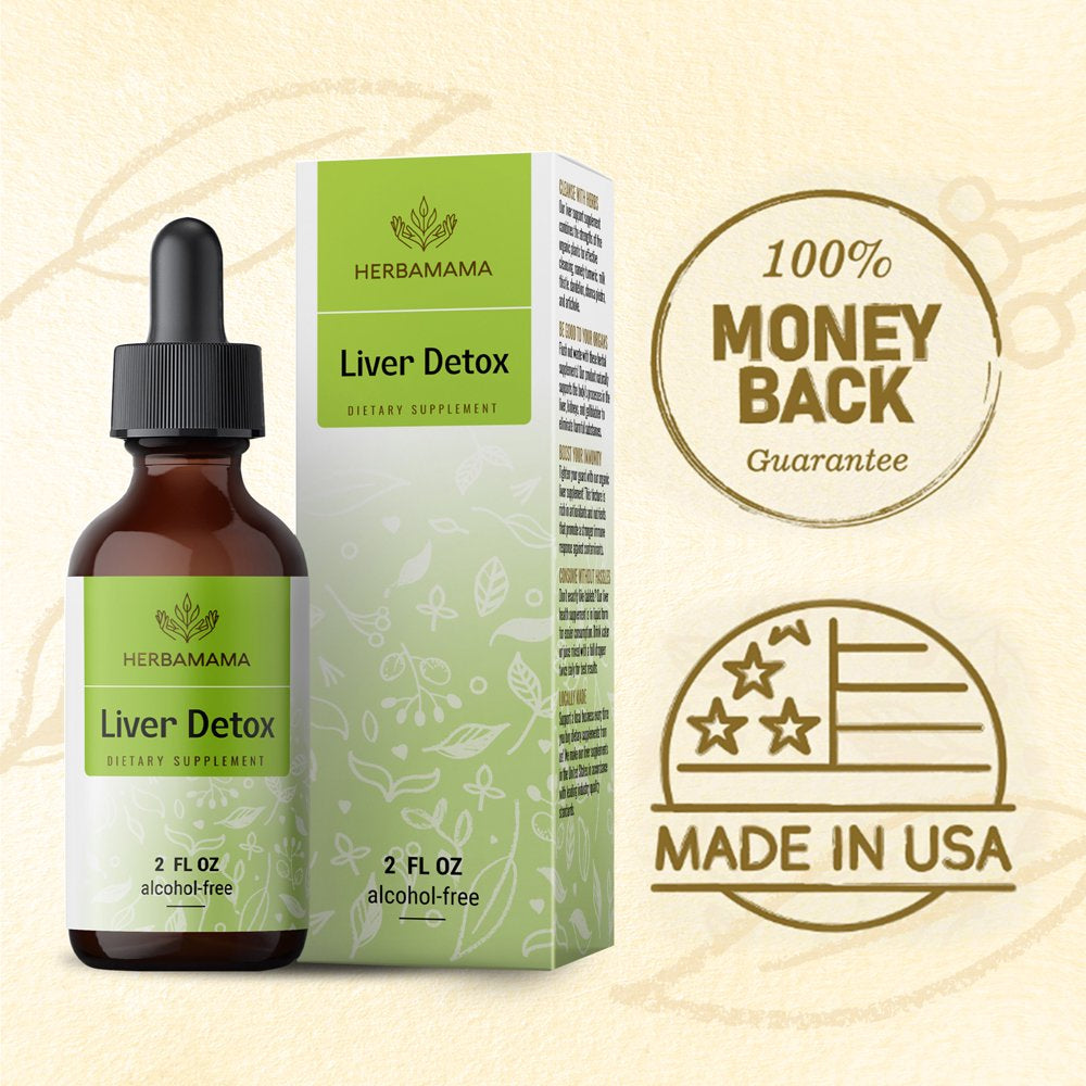 HERBAMAMA Liver Detox Liquid Extract - Liver, Kidney, Gallbladder & Immune Support - 2 Fl. Oz