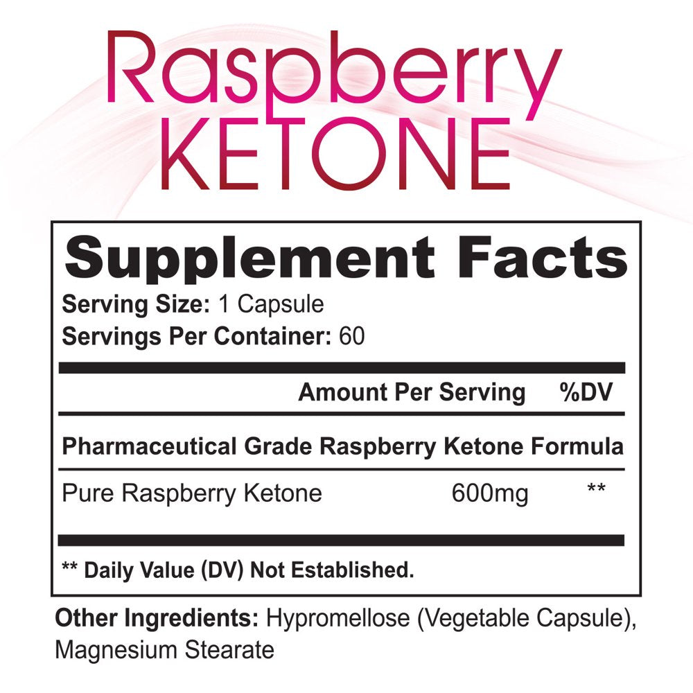 VHN Raspberry Ketone Platinum Natural Fat Burner for Weight Loss, 60 Caps