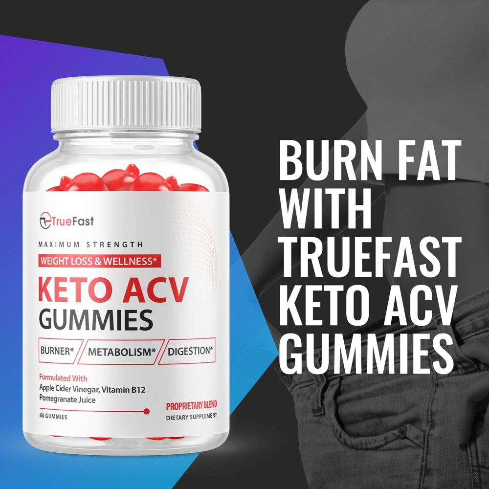 (2 Pack) True Fast Keto ACV Gummies - Supplement for Weight Loss - Energy & Focus Boosting Dietary Supplements for Weight Management & Metabolism - Fat Burn - 120 Gummies