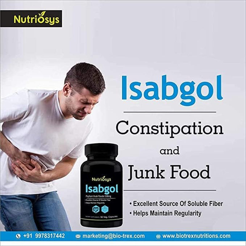 MIYUU Nutriosys Isabgol 500Mg - 90 Veg Capsules