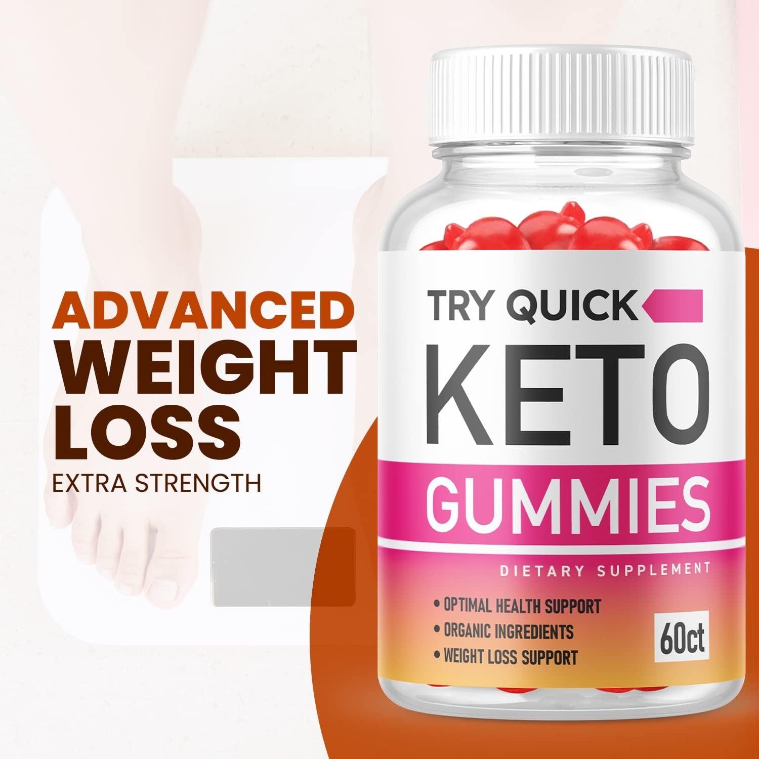 Try Quick Keto Gummies - Try Quick Keto Gummies with Apple Cider Vinegar, Try Quick Keto Gummies with ACV for Ketosis - Vegan, Non GMO - Advanced Formula Ketogenic (1 Pack)