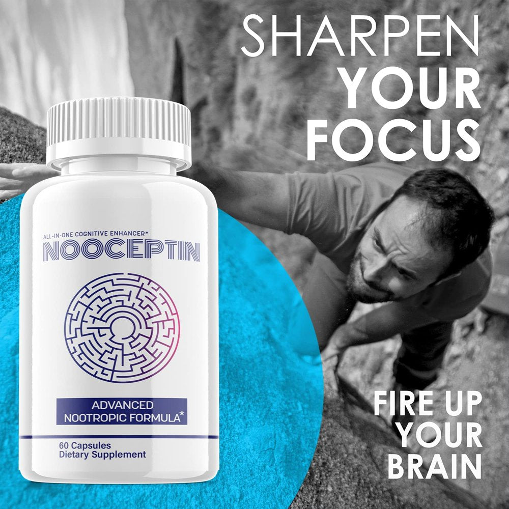 (1 Pack) Nooceptin - Nootropic Memory Booster Dietary Supplement for Focus, Memory, Clarity, & Energy - Advanced Cognitive Formula for Maximum Strength - 60 Capsules